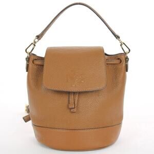 Tory Burch Thea Embossed Logo Bucket Bag